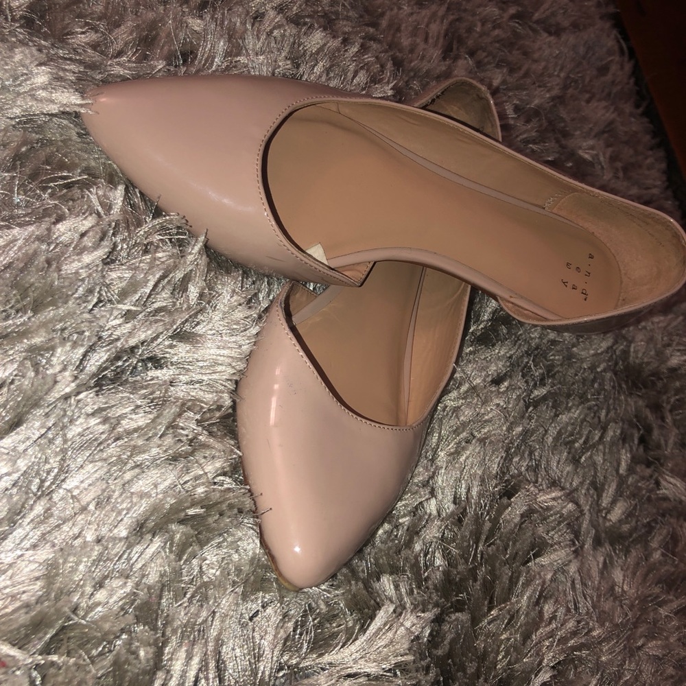 Faux leather flats